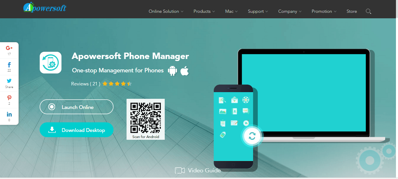Apowersoft Phone Manager - удаленное управление android