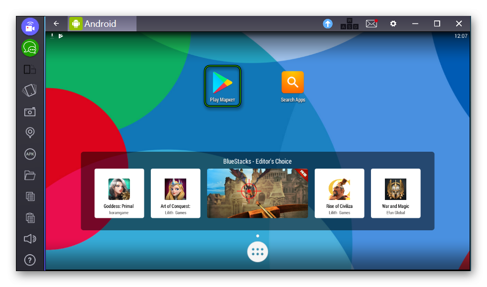 Запуск Play Маркет в BlueStacks 2