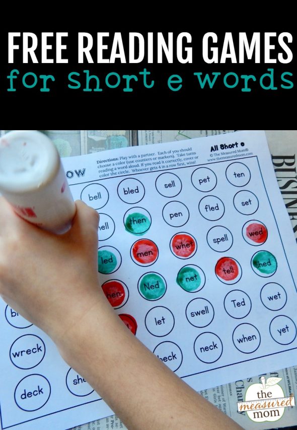 Print these free games for helping your learners master short e words!