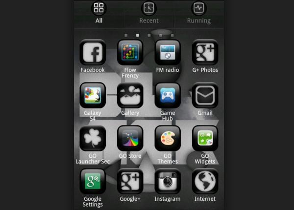 iPhone Black Go Launcher Theme