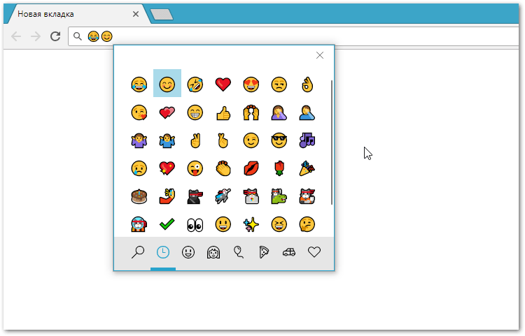 Emoji (эмодзи) в Windows комбинацией клавиш