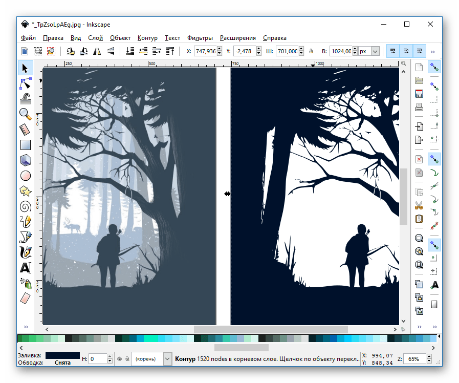 Использование программы Inkscape для рисования на компьютере