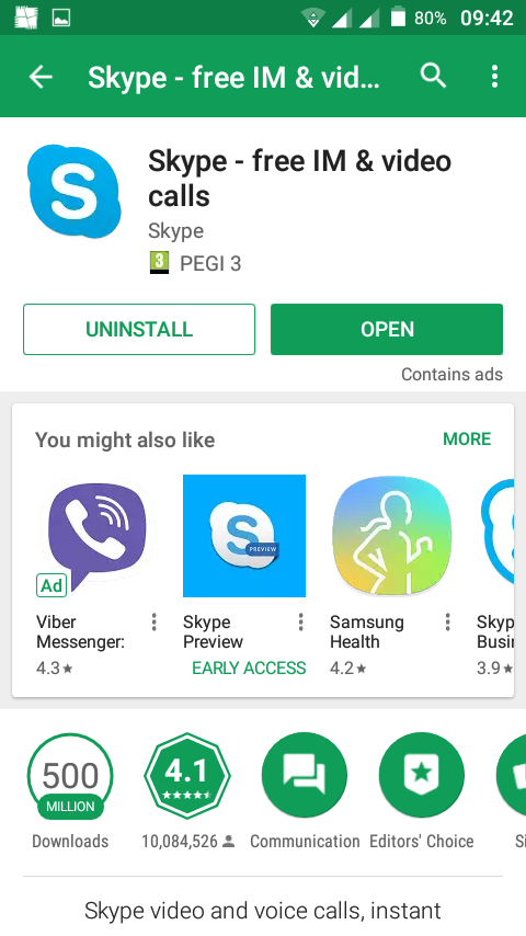 Skype for android image 