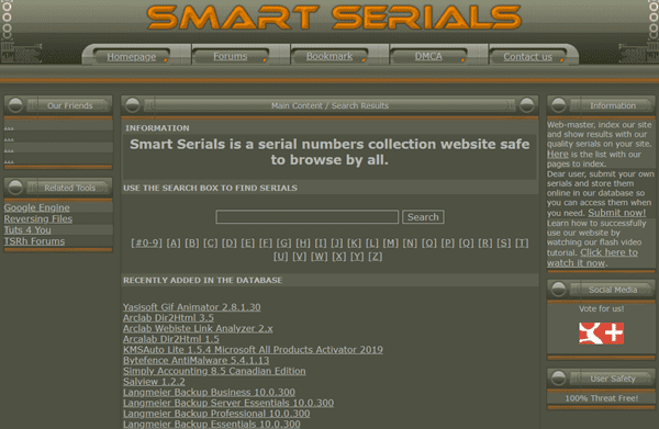 Smart Serials is another serial number collection website.