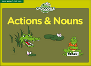 Action Verbs, Noun Collocations ESL Vocabulary, Grammar Interactive Crocodile Board Game