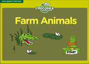Farm Animals Vocabulary ESL Interactive Crocodile Board Game